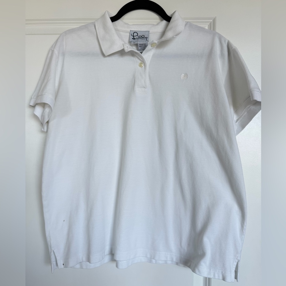 Lilly Pulitzer White Short Sleeve Polo - Picture 2 of 4